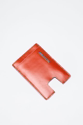 Porta-cartões de couro - Vermelho