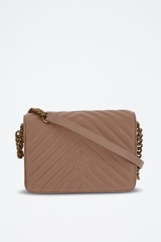 Sac bandoulière en cuir de mouton Love Click Mini - Rose