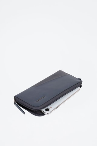 Pochete para telemóvel em couro - Azul