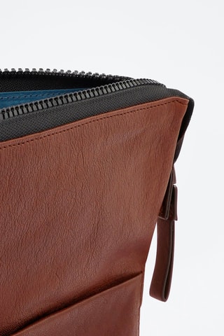 Pochete iPad em couro - 
Castanho