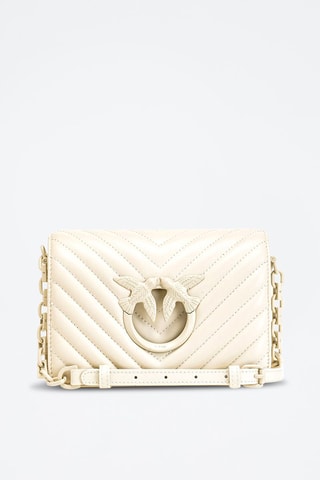 Sac bandoulière en cuir de mouton Love Click Mini - Blanc