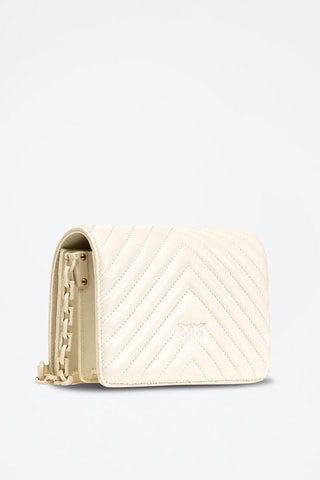 Sac bandoulière en cuir de mouton Love Click Mini - Blanc