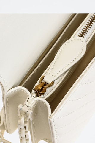 Sac bandoulière en cuir de mouton Love Click Mini - Blanc