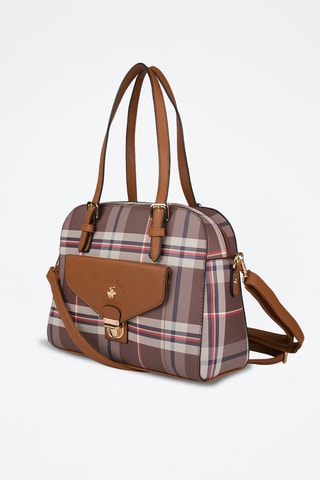 Mala de ombro Cinzento e castanho