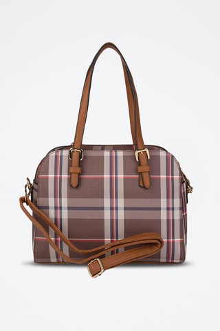 Mala de ombro Cinzento e castanho