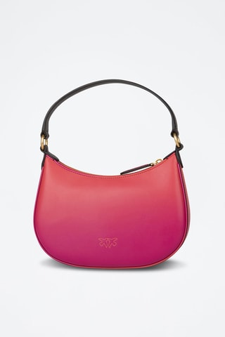 Mala de ombro em couro - Fúcsia e coral