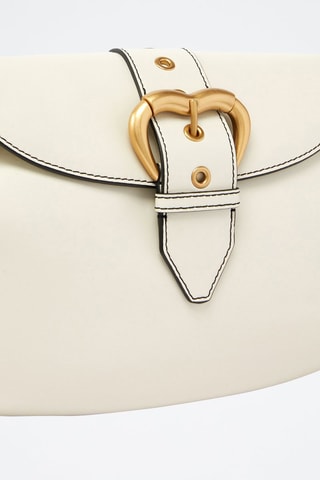 Mala de ombro em couro de vitelo - Branco