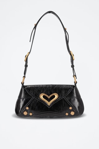 Mala de ombro em couro - Preto