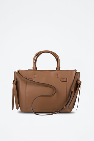 Mala a tiracolo de couro - Castanho