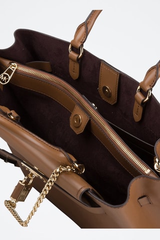 Mala a tiracolo de couro - Castanho