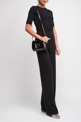 Mala a tiracolo em couro de vitelo - Preto