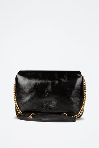 Mala a tiracolo em couro de vitelo - Preto