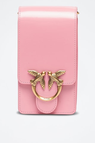 Mala a tiracolo em couro de vitelo - Rosa