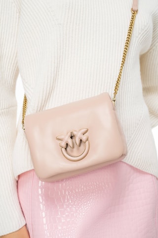 Mala a tiracolo em couro de carneiro - Rosa