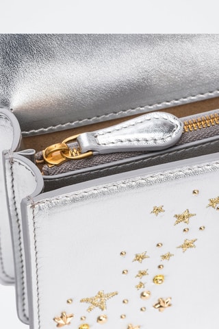 Mala de tiracolo de couro - Prateado