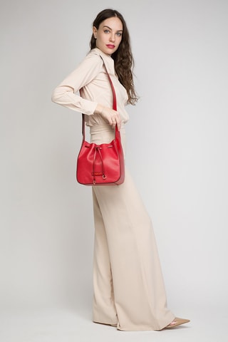 Mala a tiracolo em couro Carlotta - Vermelho