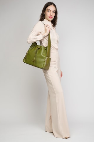 Mala a tiracolo em couro Carlotta - Verde