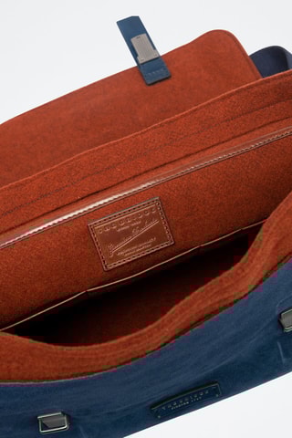 Mala a tiracolo de couro e lã Casentino - Azul-marinho e castanho - Picadro