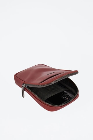 Mala a tiracolo para telemóvel em couro - Castanho - Picadro