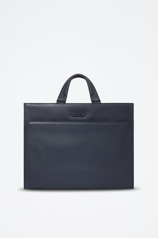 Mala shopper em couro - Azul-noite