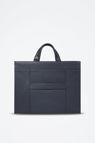 Mala shopper em couro - Azul-noite