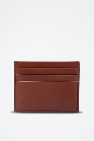 Porta-cartões de couro Alberto - Castanho-escuro - Picadro