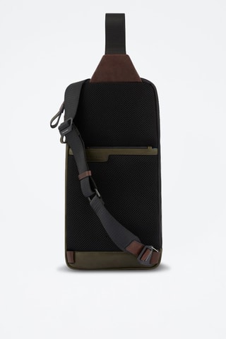 Bolsa de cintura de couro - Castanho e caqui