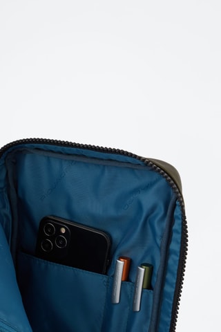 Bolsa de cintura de couro - Castanho e caqui