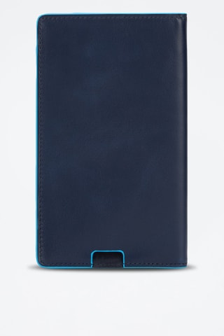 Estojo para telemóvel em couro - Azul-marinho