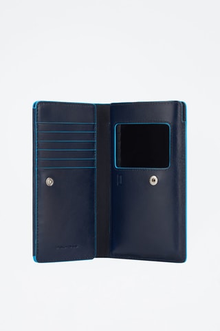 Estojo para telemóvel em couro - Azul-marinho
