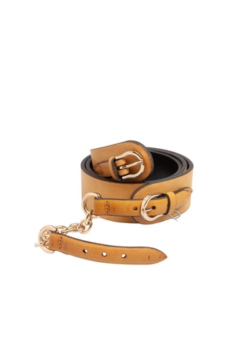 Cinto em couro Gardena Castanho-claro