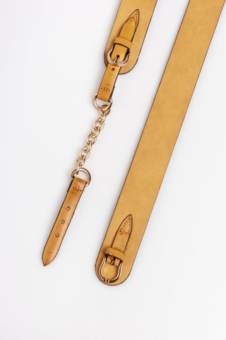 Cinto em couro Gardena Castanho-claro