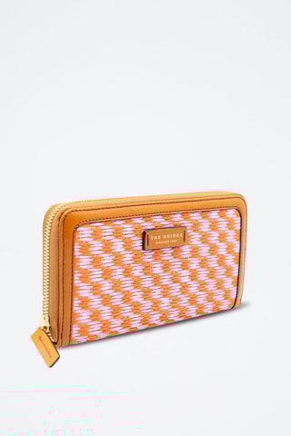 Carteira comprida em couro - Laranja