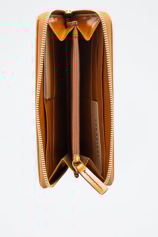 Carteira comprida em couro - Laranja