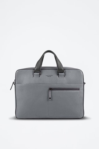 Porta-documentos de couro - Cinzento-claro