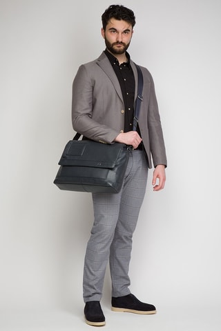 Porta-documentos de couro - Cinzento