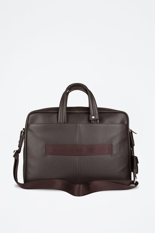 Porta-documentos de couro - Castanho