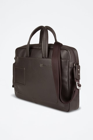 Porta-documentos de couro - Castanho