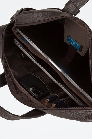 Porta-documentos de couro - Castanho