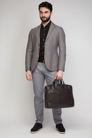 Porta-documentos de couro - Castanho