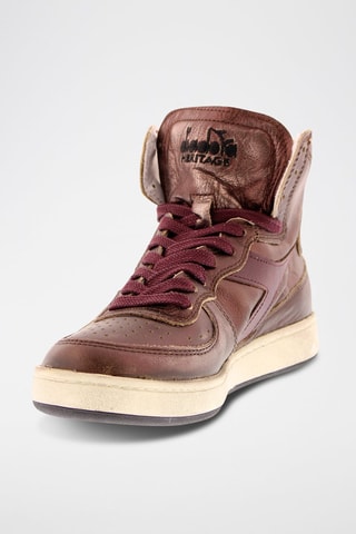 Sapatilhas de cano alto em couro Metal Used - Bordô