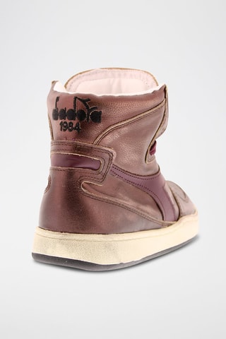 Sapatilhas de cano alto em couro Metal Used - Bordô