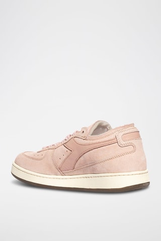 Sapatilhas em couro Row Cut Used WN - Rosa