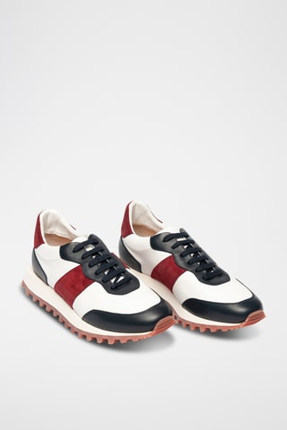 Sneakers de couro - Branco e preto