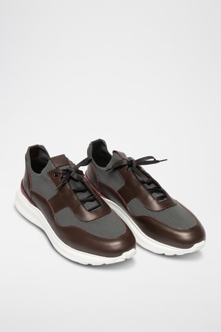 Sneakers com plataforma - Castanho