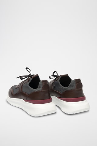 Sneakers com plataforma - Castanho