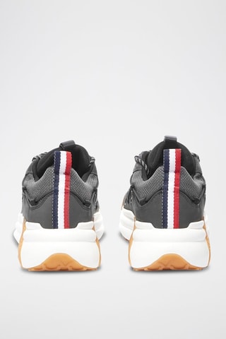 Sneakers com plataforma de couro Compassor - Preto