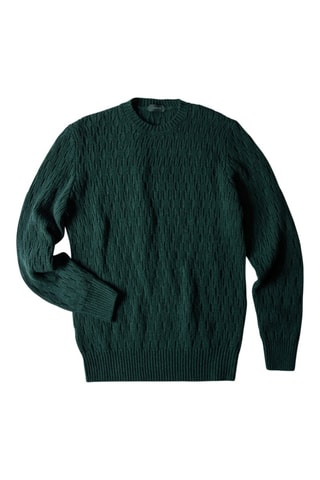 Camisola slim em lã virgem e alpaca - Verde-escuro - Zanone