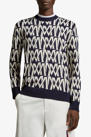 Camisola Monogram - Azul-marinho