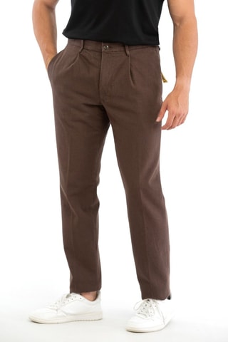 Calças chino regular - Castanho - Incotex